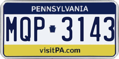PA license plate MQP3143
