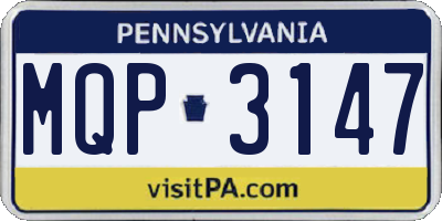 PA license plate MQP3147