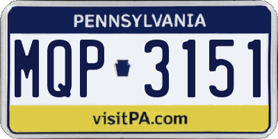 PA license plate MQP3151