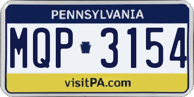 PA license plate MQP3154