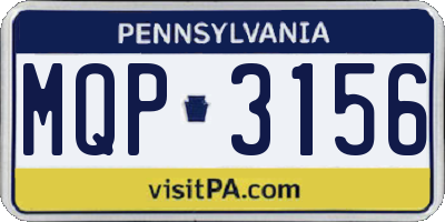 PA license plate MQP3156
