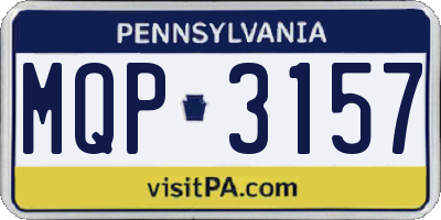 PA license plate MQP3157