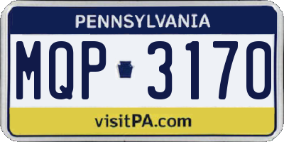 PA license plate MQP3170
