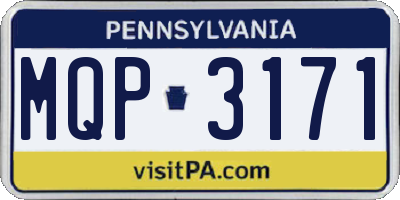 PA license plate MQP3171