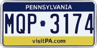 PA license plate MQP3174
