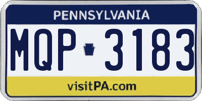 PA license plate MQP3183