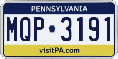 PA license plate MQP3191