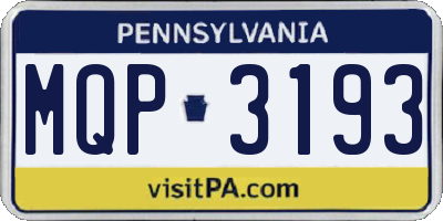 PA license plate MQP3193