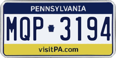 PA license plate MQP3194