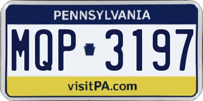 PA license plate MQP3197
