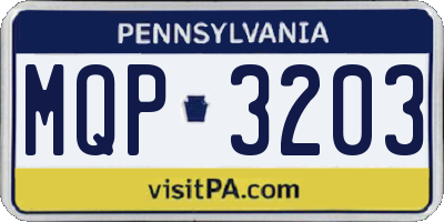 PA license plate MQP3203