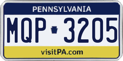 PA license plate MQP3205