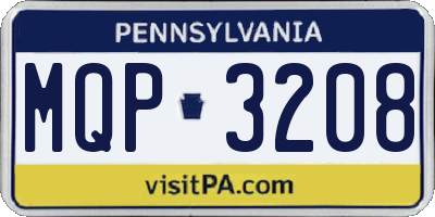 PA license plate MQP3208