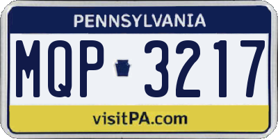PA license plate MQP3217