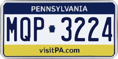 PA license plate MQP3224