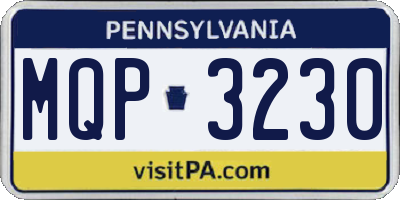 PA license plate MQP3230