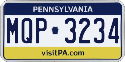 PA license plate MQP3234