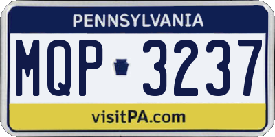 PA license plate MQP3237
