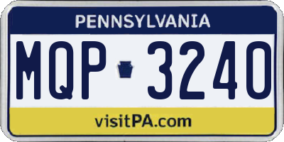 PA license plate MQP3240