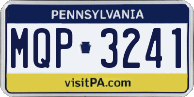 PA license plate MQP3241