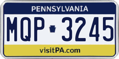 PA license plate MQP3245