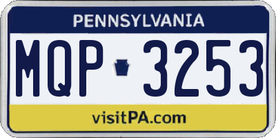PA license plate MQP3253