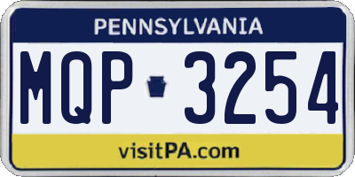 PA license plate MQP3254