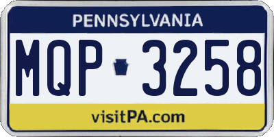 PA license plate MQP3258
