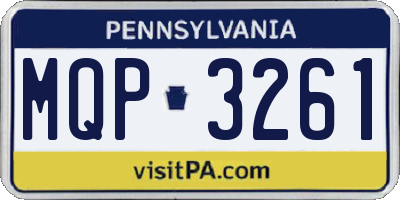 PA license plate MQP3261