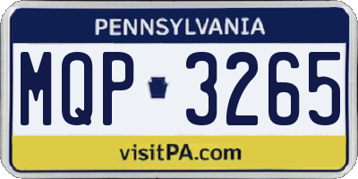 PA license plate MQP3265