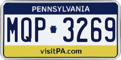 PA license plate MQP3269