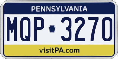 PA license plate MQP3270