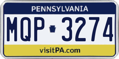 PA license plate MQP3274