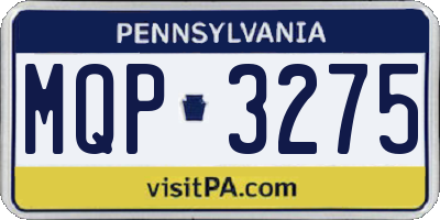 PA license plate MQP3275