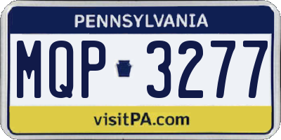 PA license plate MQP3277