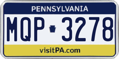 PA license plate MQP3278