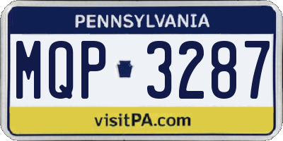 PA license plate MQP3287