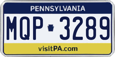 PA license plate MQP3289