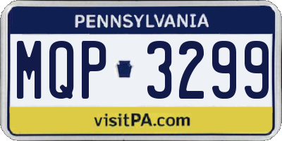 PA license plate MQP3299