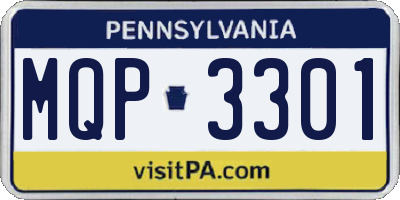 PA license plate MQP3301