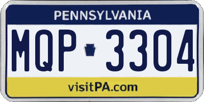 PA license plate MQP3304
