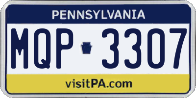 PA license plate MQP3307