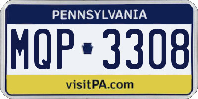 PA license plate MQP3308