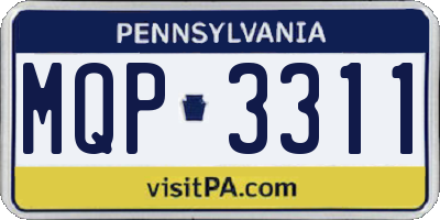 PA license plate MQP3311