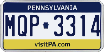 PA license plate MQP3314