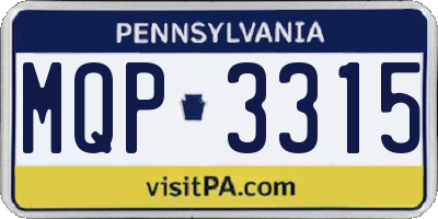 PA license plate MQP3315