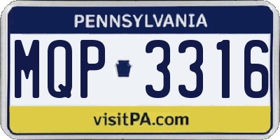 PA license plate MQP3316