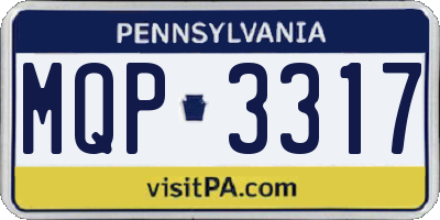 PA license plate MQP3317