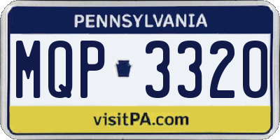 PA license plate MQP3320