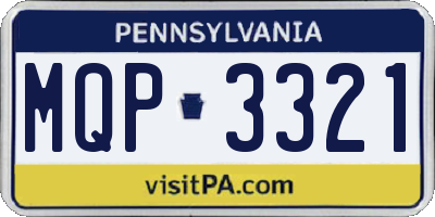 PA license plate MQP3321
